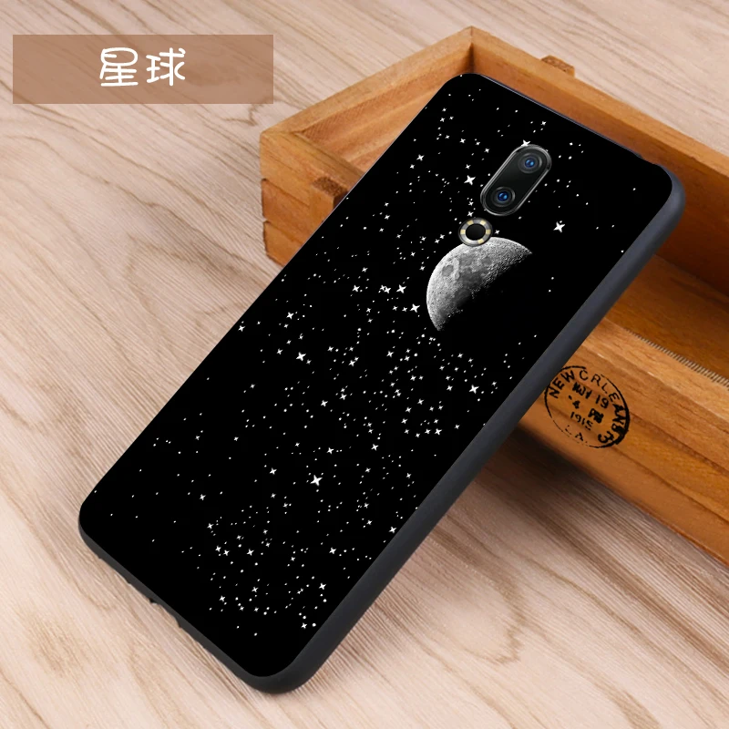 Meizu 16 Plus чехол 16th черная рамка мультфильм окрашенный мягкий TPU задняя крышка для