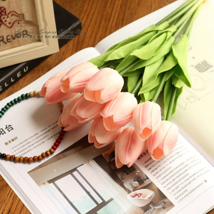 30 шт./лот миниатюрный цветок тюльпана настоящие на ощупь цветы свадебный