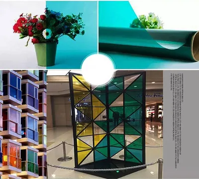 Lotus leaf green Цветная стеклянная наклейка прозрачная оконная пленка семейная Солнцезащитная комната отель магазин стеклянная декоративная пленка стекло изменение цвета красный зеленый синий - Цвет: Lotus leaf green
