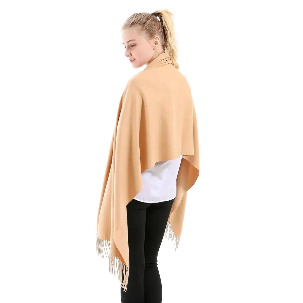 

Scarf Cashmere Shawl Solid Autumn Winter Wrap Warm High Quality Soft Hijab Thick Lady Women Gift Pashmina Wool Luxury Sienna