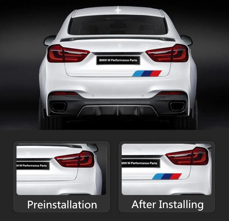 

1Pcs M Power Colors PVC VIP Car Body Sides Trunk Lid Sticker Sports Racing Decals For BMW M Series
