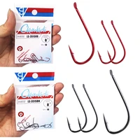 10pcslot sode fishing hooks black and red color high carbon steel fishing hook sode non barb
