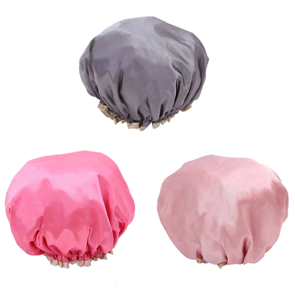 3 шт. шапочка для душа ванной многоразовая двухслойная Водонепроницаемая