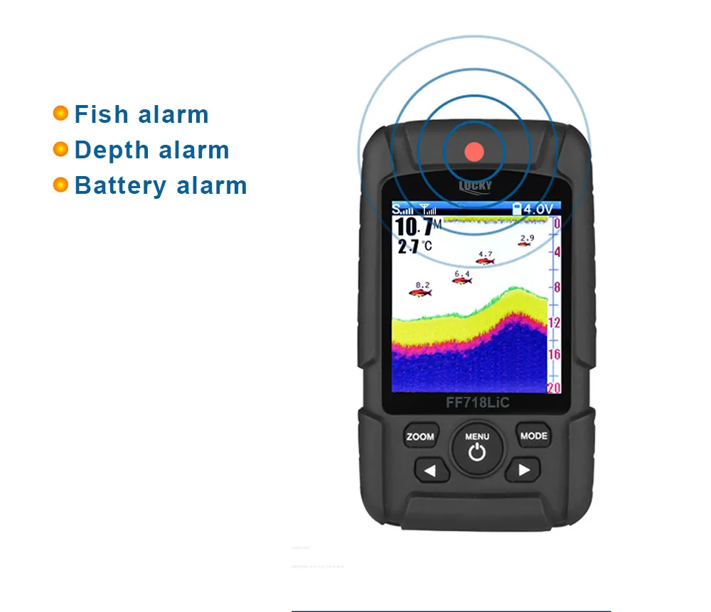 Lucky FF718LiC-W, gps, глубинный рыболокатор, пригодный для рыбалки, рыболокатор для подледной рыбалки, глубинный локатор 45 м, 147 футов, беспроводной эхолот
