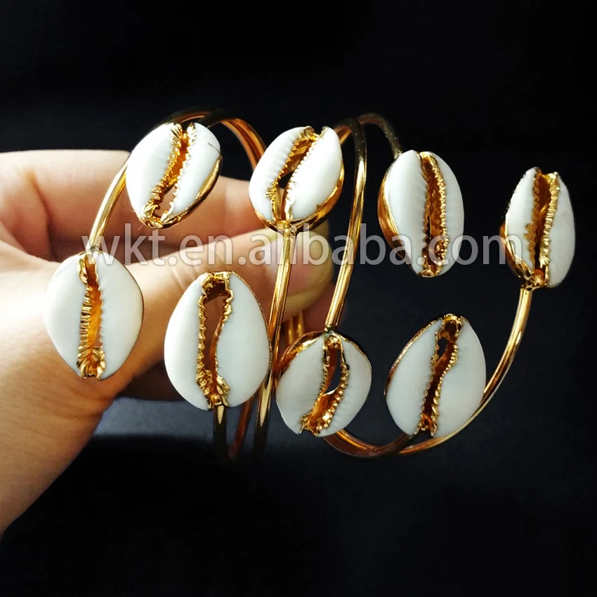 WT B197 оптовая продажа модный дизайн крошечная оболочка cowrie браслеты 24k золото