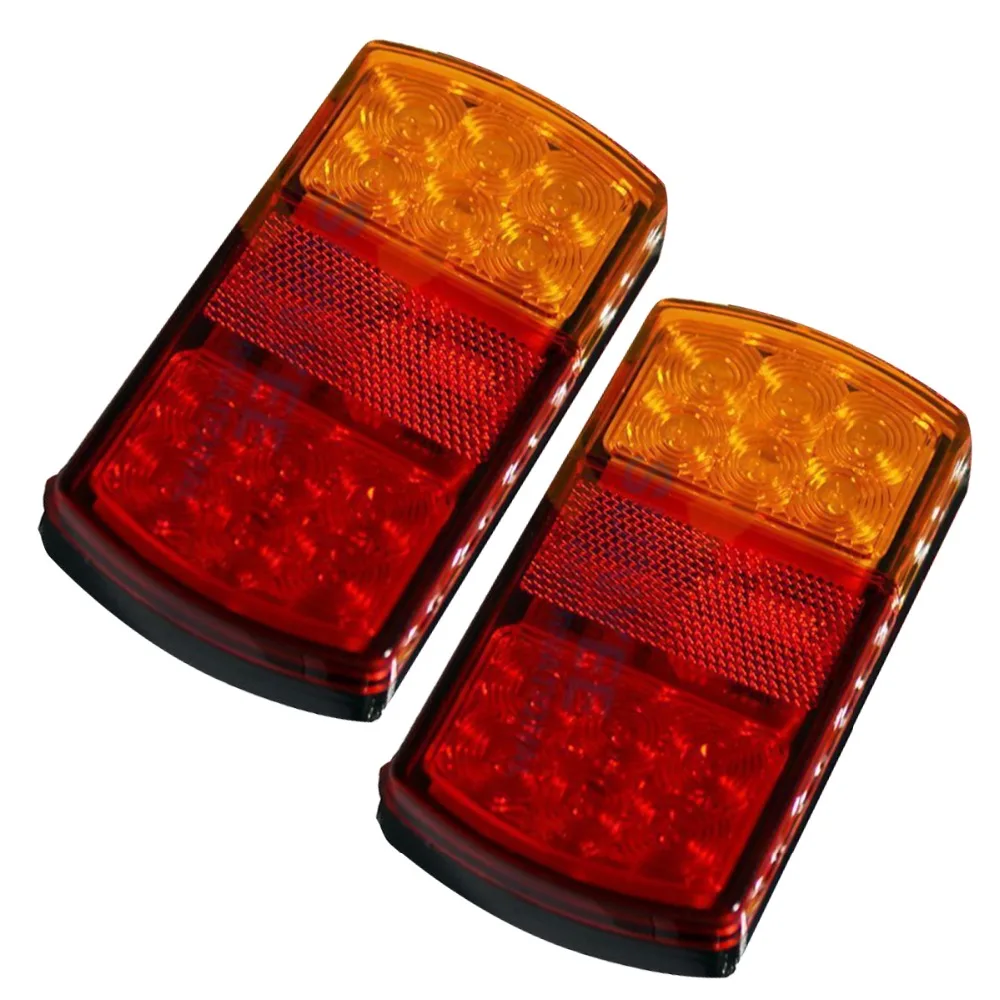 

12V 2 Pcs 24 LED Car Truck LED Rear Tail Light Warning Lights Rear Lamps for Trailer Caravans Turn Signal Lights brake light