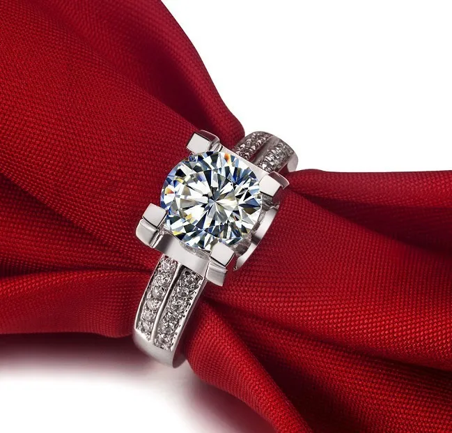 2 карат Oxhead стиль Античный NSCD красивый бриллиант обручальное кольцо лучшая