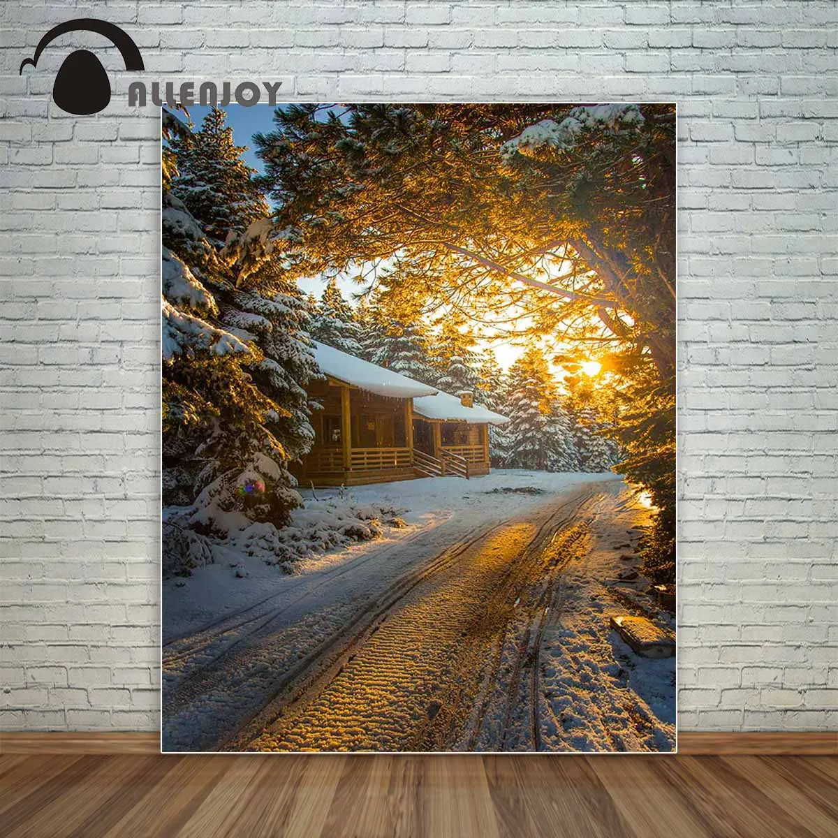 

Allenjoy виниловый материал фотография Рождественский зимний пейзаж деревянный дом спокойная яркая камера фотография фоны реквизит