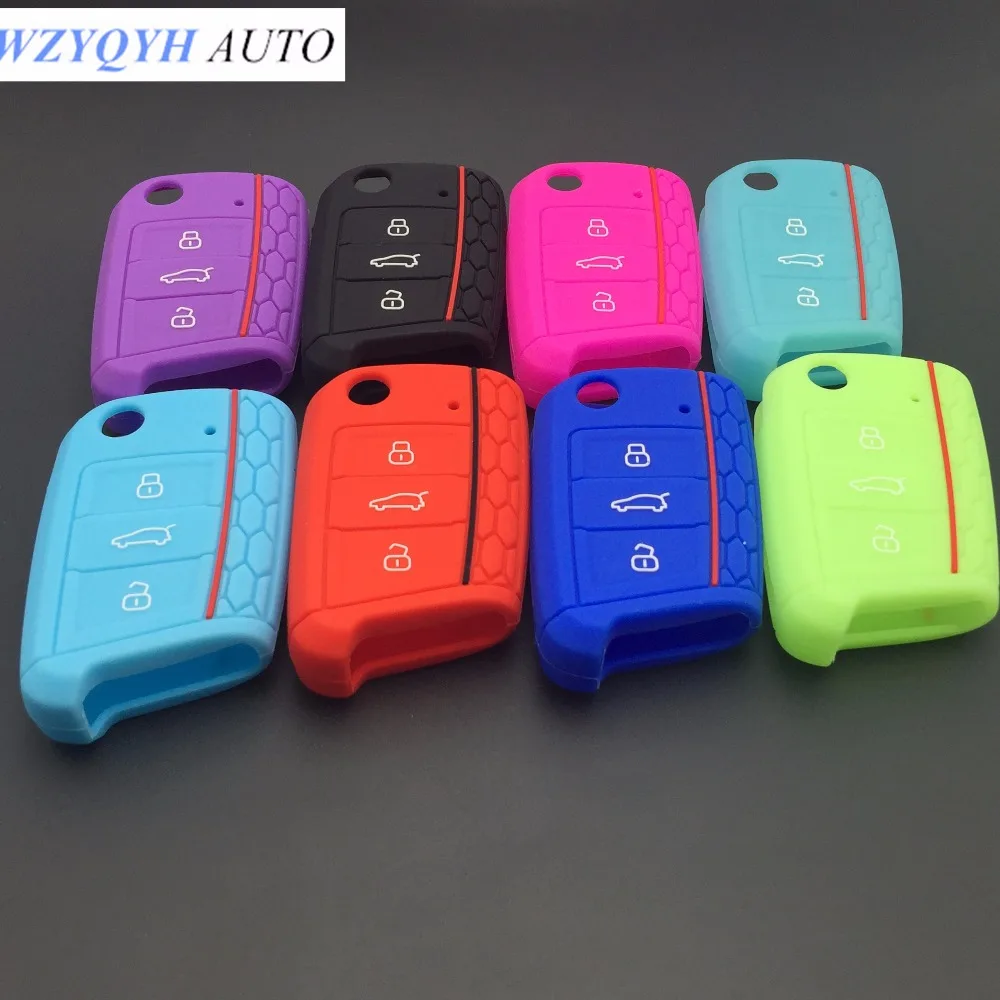 car-styling car Key sticker Case Bag Cover For Volkswagen Vw Golf 7 Mk7 Skoda Octavia A7 Seat Leon Ibiza Portect Car Accessories |