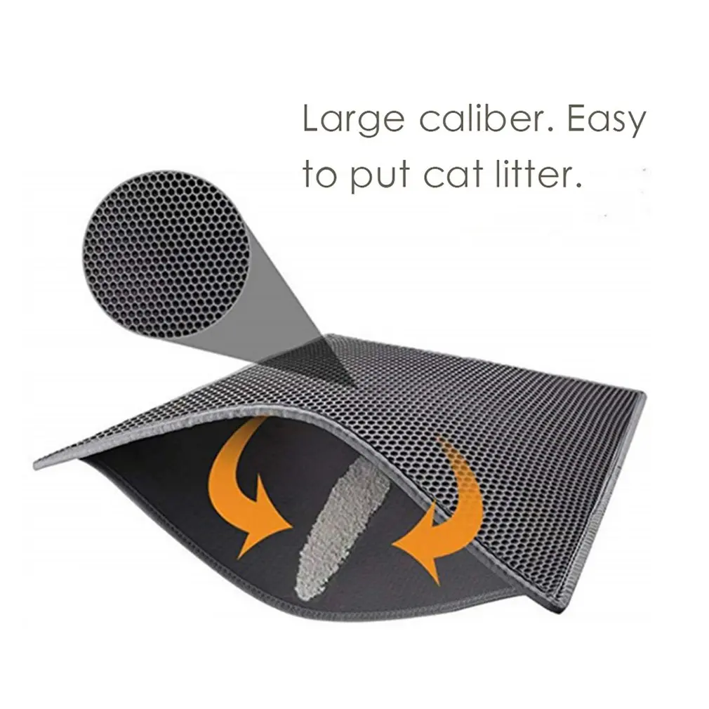 Двухслойный коврик для кошачьего туалета анти падающий песок водонепроницаемый