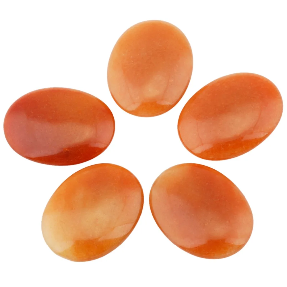 

TUMBEELLUWA 1Lot (5Pc) Red Aventurine Oval Worry Stones,Palm Pocket Stone,Healing Crystal Chakra Reiki Balancing