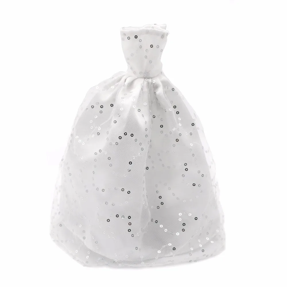 Party Doll Accessories white Dresses Gown Wedding Silver sequins dress with veil For Barbies doll for girls best gift | Игрушки и хобби
