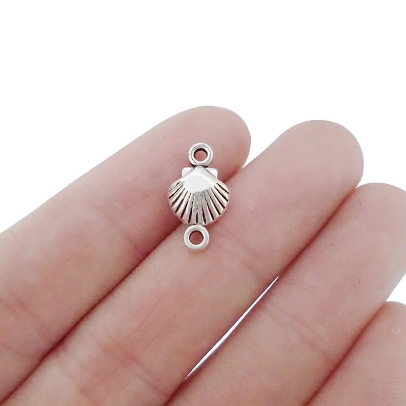 ZXZ 20 шт. соединитель Раковины ракушки шармы двусторонние для браслетов ювелирные
