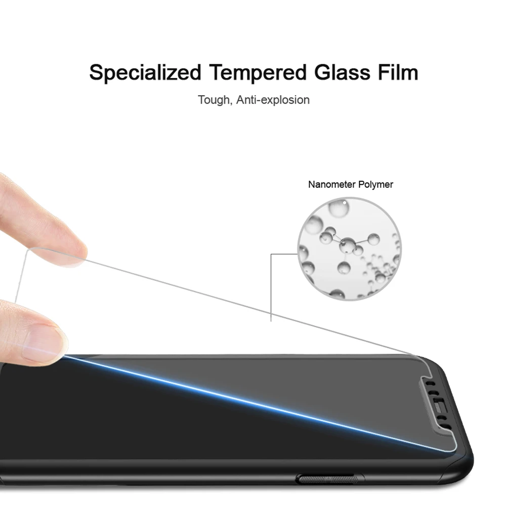 FLOVEME Full Coverage Phone Case For iPhone 7 8 Plus X XS Max XR 360 Protective Cases 5 5S SE 6 6S Hard PC Shell |