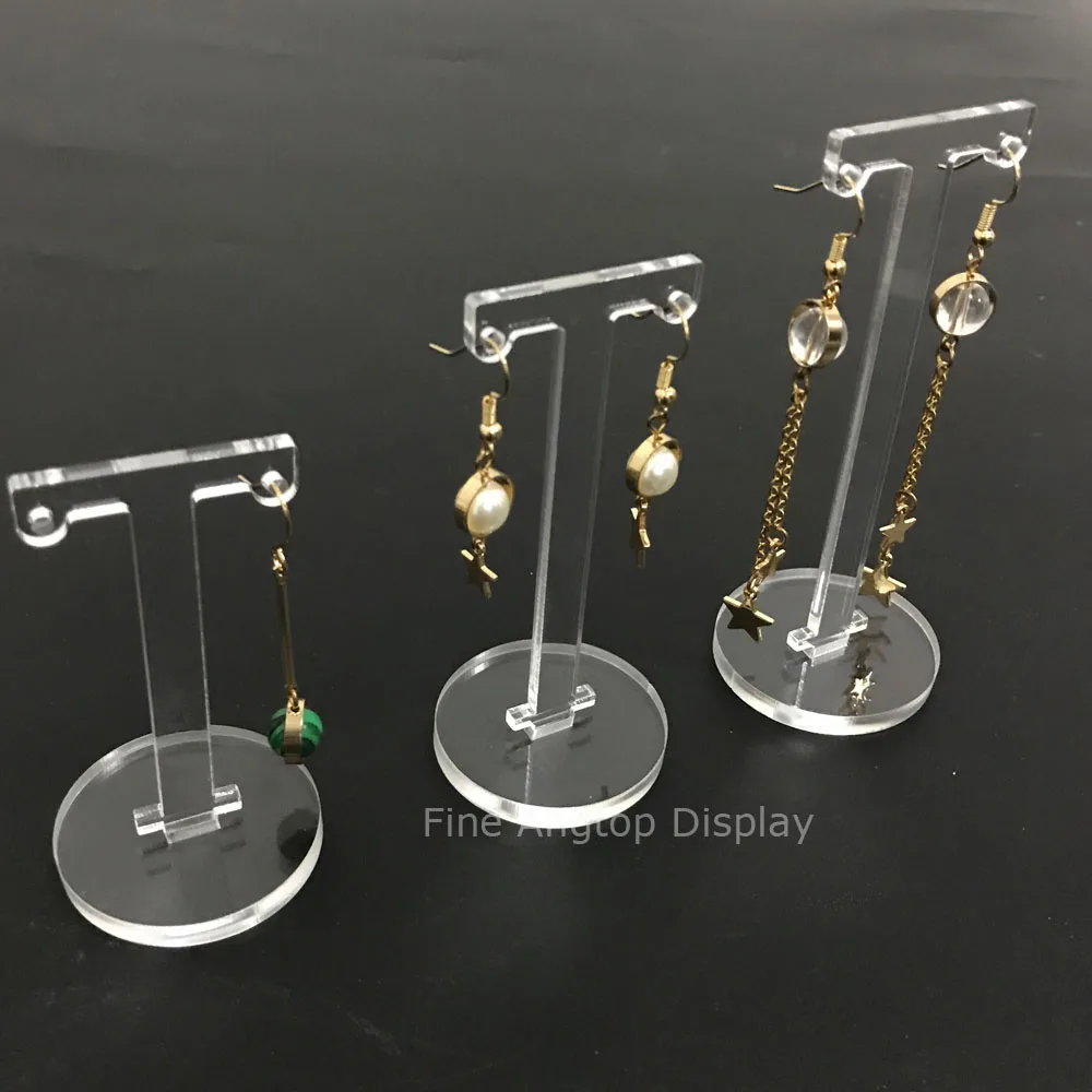 

3pcs Plexiglass Earring T Stand Showcase Displays Clear Acrylic