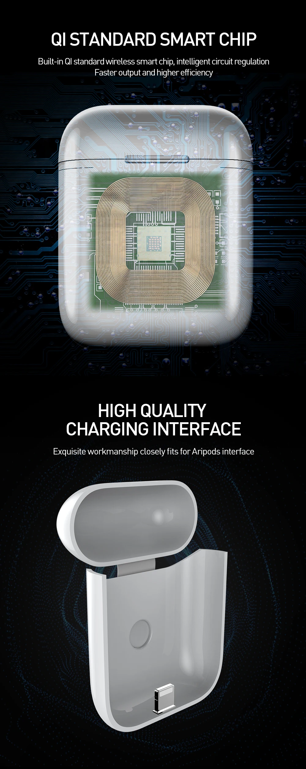 KEYSION QI беспроводной зарядный чехол для гарнитура для Airpods роскошный Поликарбонат задняя крышка для Airpods переносное Беспроводное зарядное устройство коробка