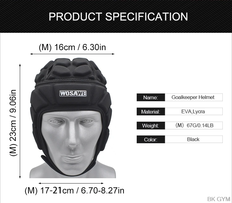 WOSAWE мужской футбольный шлем вратаря спортивный EVA анти-шок Регби Scrum cap Головной убор Вратарский роликовый шлем Защита головы