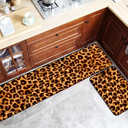 Kitchen Mat2 Противоскользящий кухонный коврик с имитацией кожи животных, тигровый Леопардовый длинный коврик для ванной, коврик для входной двери, коврики для спальни - Цвет: Kitchen Mat2