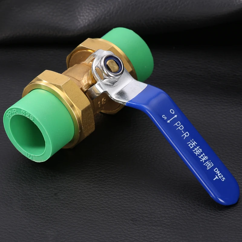Зеленый цвет соединительный латунный шаровой клапан PPR труба соединитель для