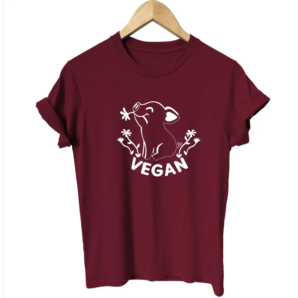 Vegan футболка для женщин 100% хлопок Повседневная короткая с принтом harajuku kawaii tumblr