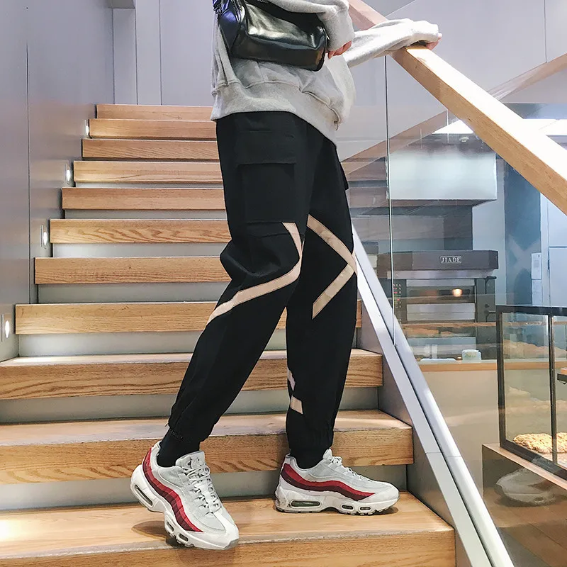 2018 новые модные мужские тонкие брюки карго персональный человек Jogger полосатые
