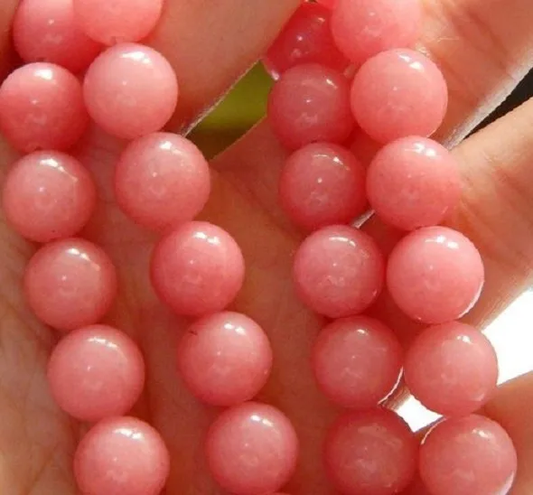 Бесплатная Доставка Моды Модный 10 мм Розовый Morganite Круглый Форма Нефрита
