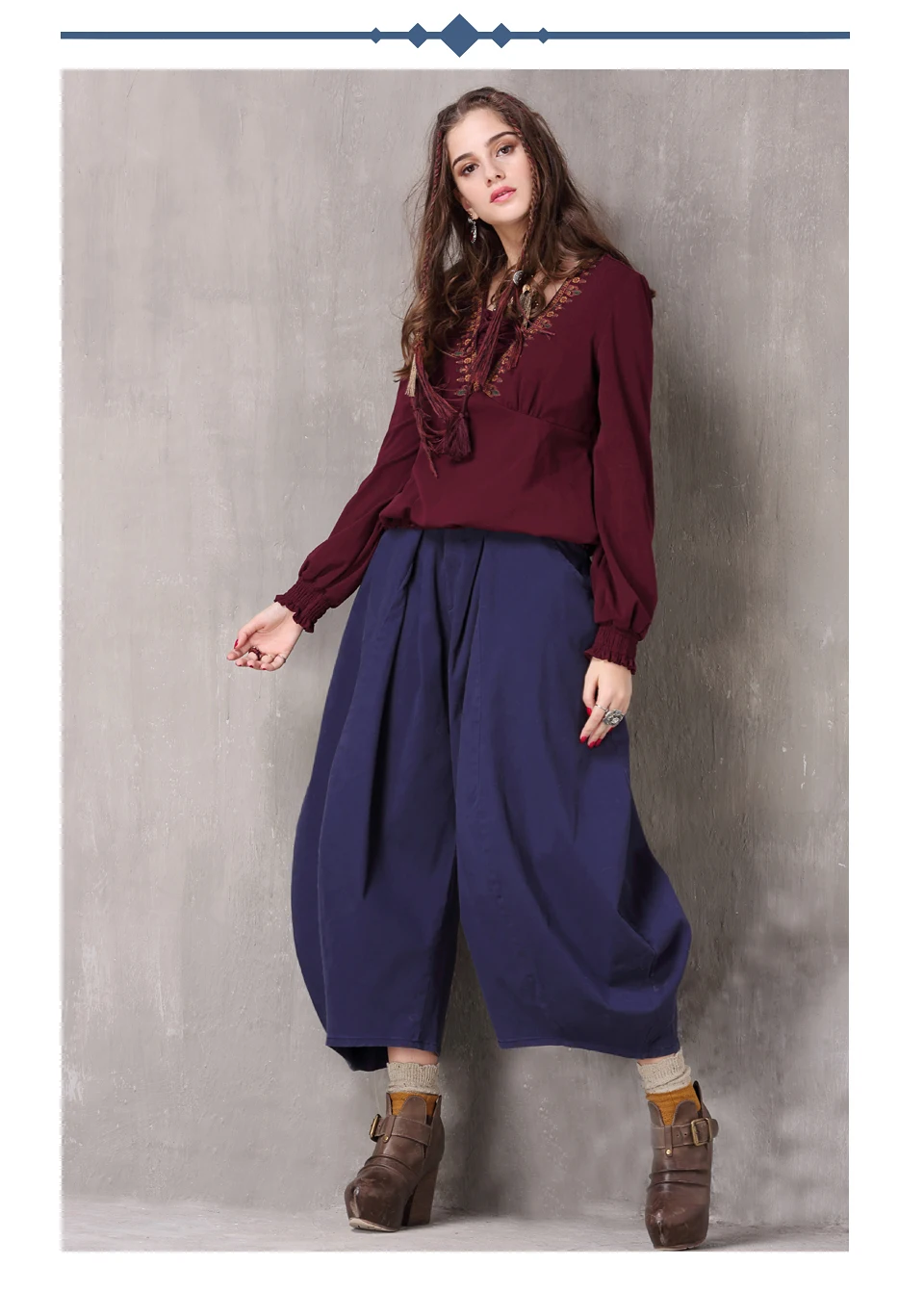 Женская футболка Yuzi. may Boho, новинка, хлопок, спандекс, топы с v-образным вырезом, винтажная вышивка, рукав-фонарик, свободные женские футболки B9237