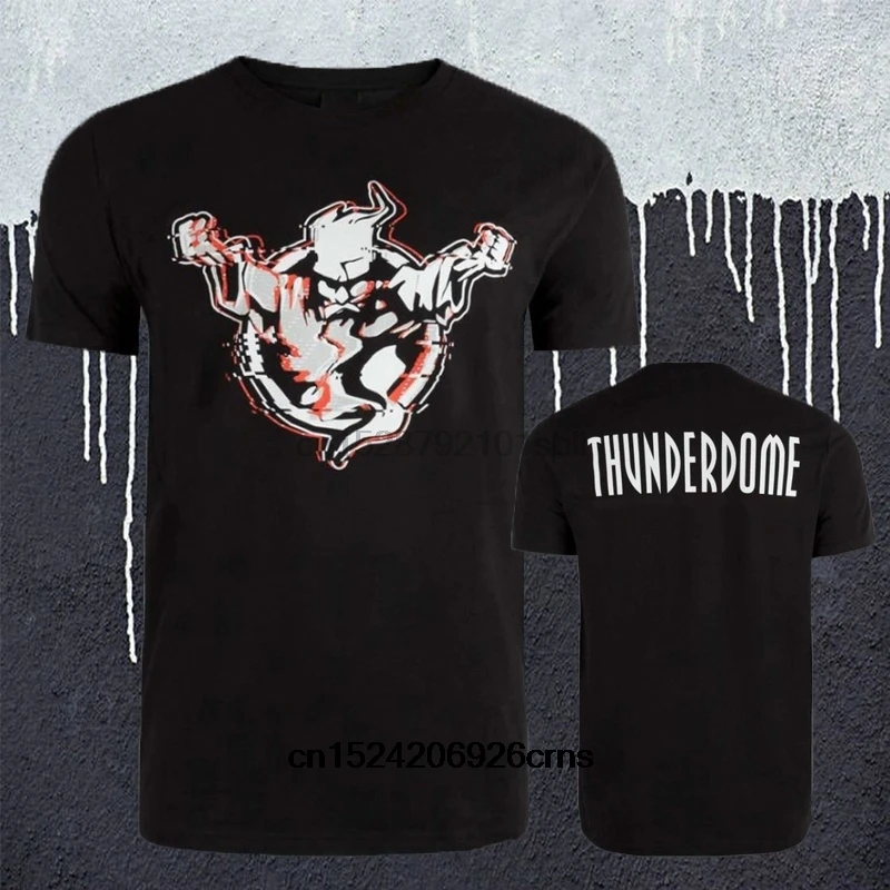 Новая мода Thunderdome логотип мужская футболка хардкор техно и габбер 2 стороны