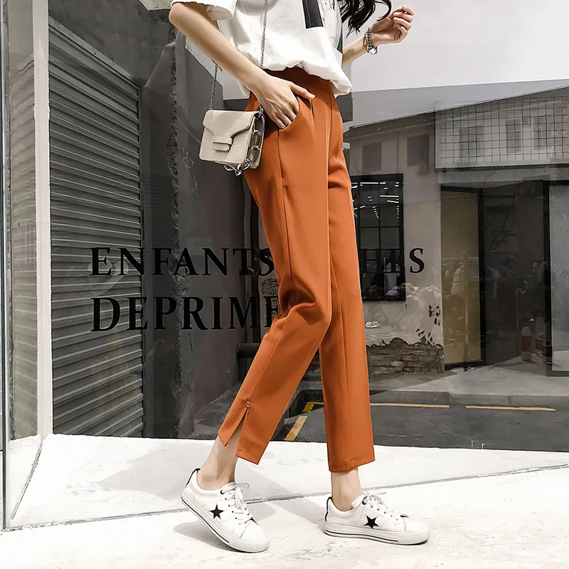 Женские брюки-карандаш BGTEEVER Элегантные повседневные брюки с высокой талией и