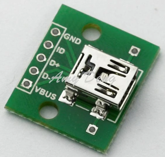 10 шт./лот miniusb поворотный Dip mini-USB Тип B Женский переключатель SMD адаптер сварная