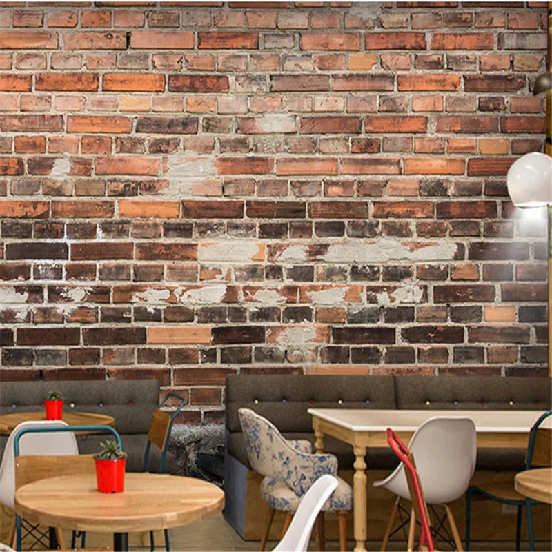 

Rustic Vintage 3D Wallpapers Custom Photo Brick Stone Wall Murals for Living Room Restaurant Walls Papers Home Decor Murals Faux