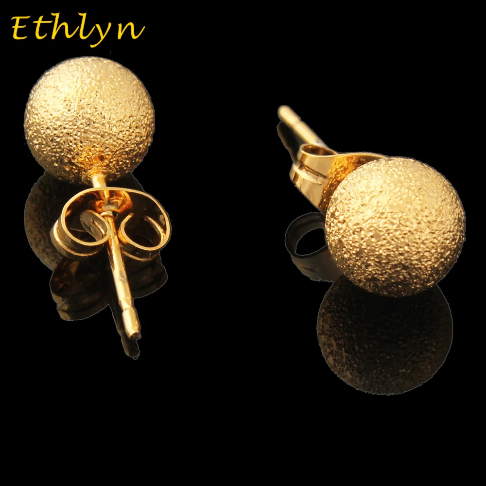 Женские/женские серьги-гвоздики Ethlyn круглые серьги золотого цвета ювелирные