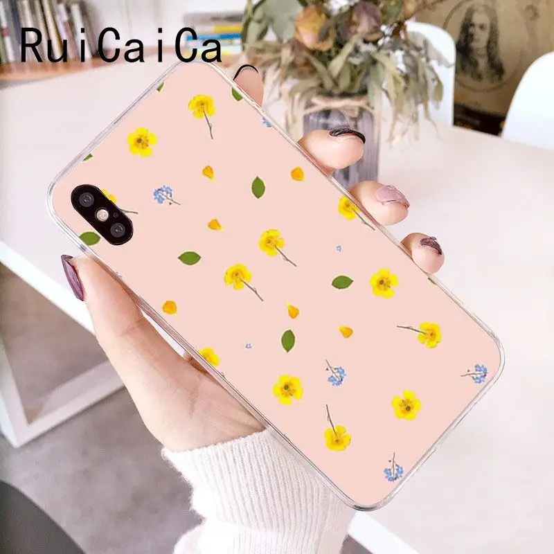 RuiCaiCa акварельные растения с цветочным узором мягкий чехол для телефона из ТПУ