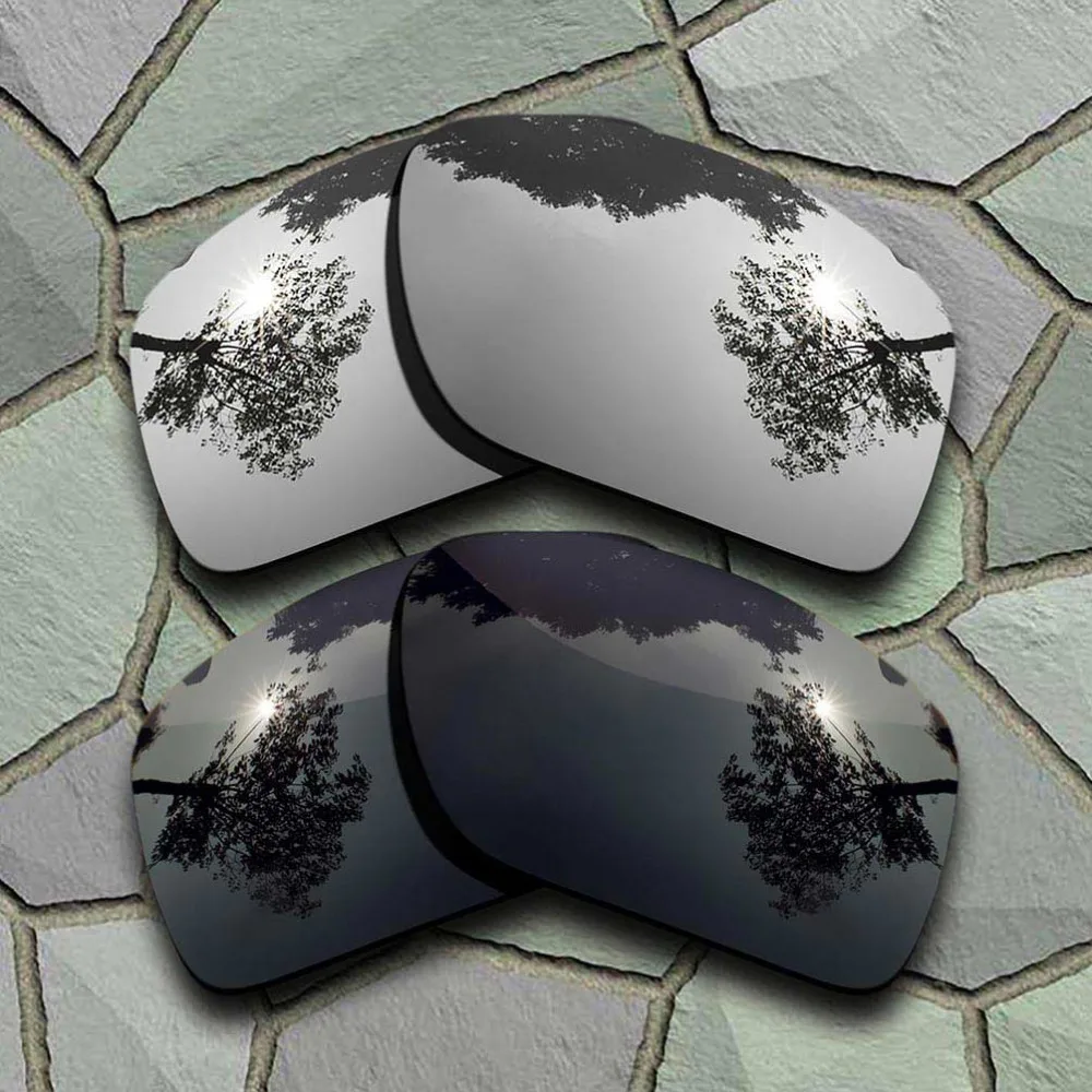 Grey Black&Chrome Sunglasses Polarized Replacement Lenses for Oakley Big Taco