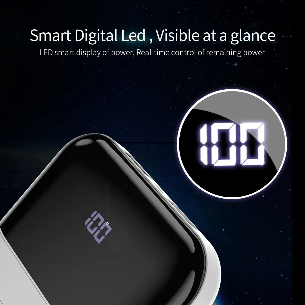Essager 10000mAh Mini Power Bank 10000 mAh Fast Portable External Battery Charger USB Small Powerbank for Xiaomi mi iPhone Phone