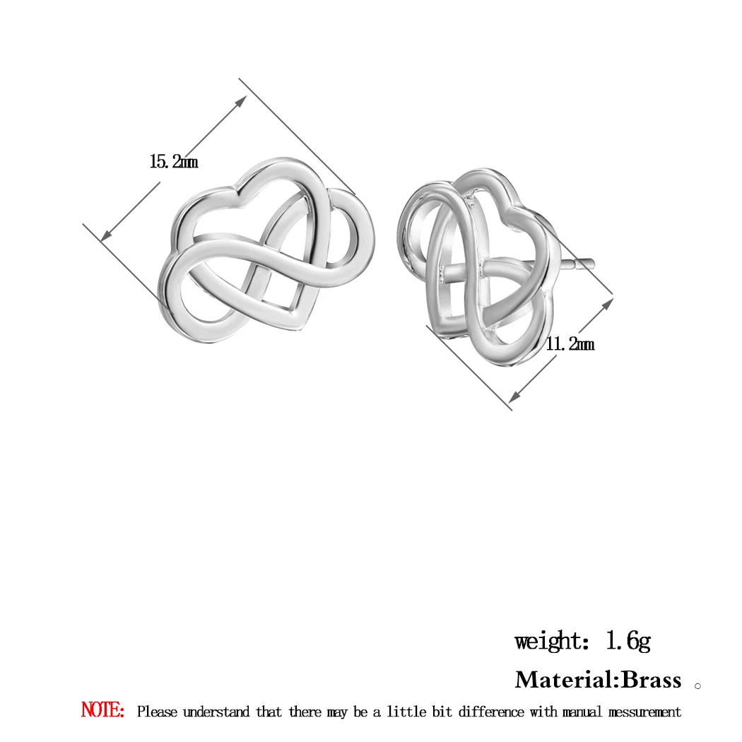 Модные Простые Свадебные серьги гвоздики в форме сердца большие для женщин и
