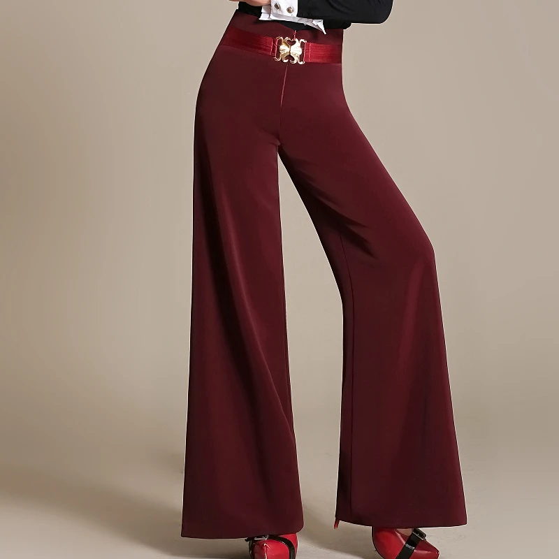 

New Modern Dance Pant Lady Ballroom Dancing Trousers Female Latin Dance Horn Trousers Girls Square Dance Wide Leg Trousers B6881