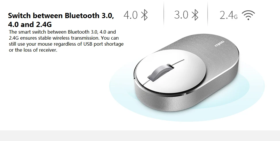 RAPOO M600 мини мульти-режим usb-ресивер беспроводной мыши ноутбук Bluetooth 3,0, 4,0 и Беспроводной 2,4G Мышь Мини ПК Мышь для Офис