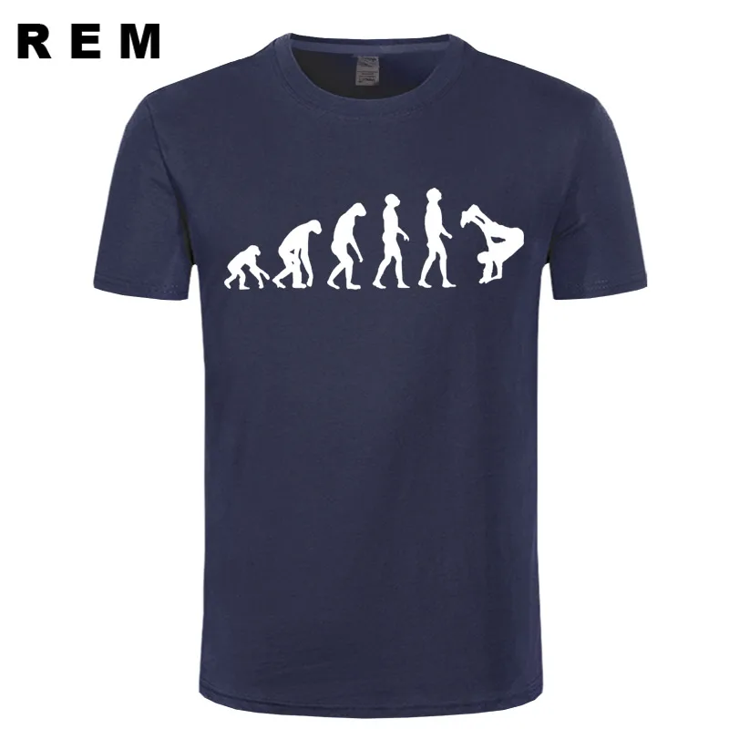Мужские Забавные футболки REM Evolution Of Break Dance хлопковая футболка с коротким рукавом