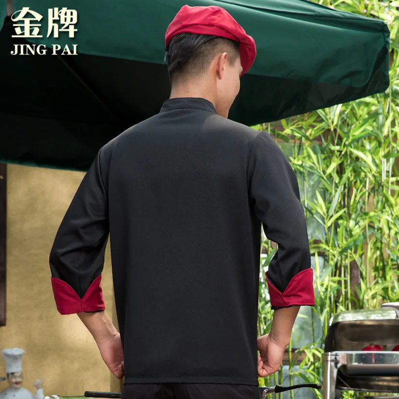 Новая летняя одежда мужская униформа шеф повара с длинным рукавом куртки для