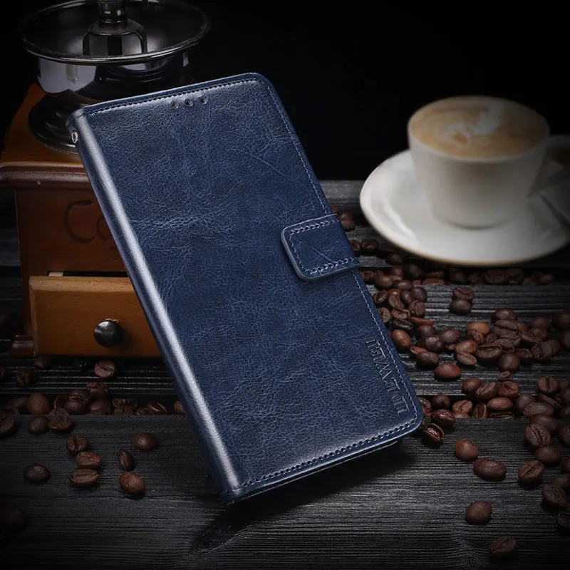 Oukitel K10000 Pro чехол Роскошный кожаный чехол для телефона Oukitel K10000 Pro защитный чехол кошелек Чехол 5,5" - Цвет: Dark Blue