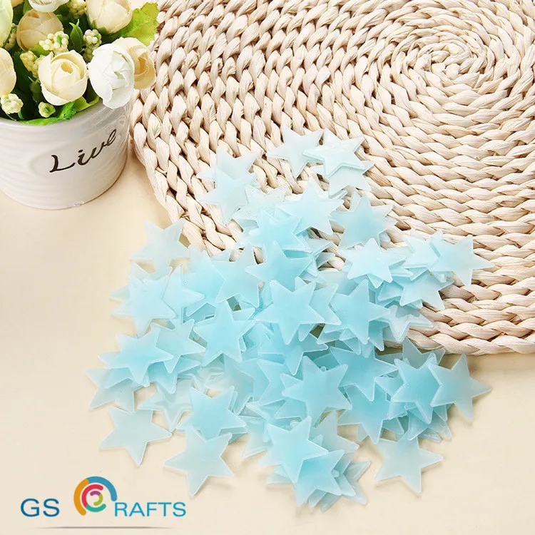 100pcs Stars Glow In Dark Luminous Fluorescent Plastic Wall Sticker Home Decor Decal Wallpaper Decorative Special Festival | Дом и сад