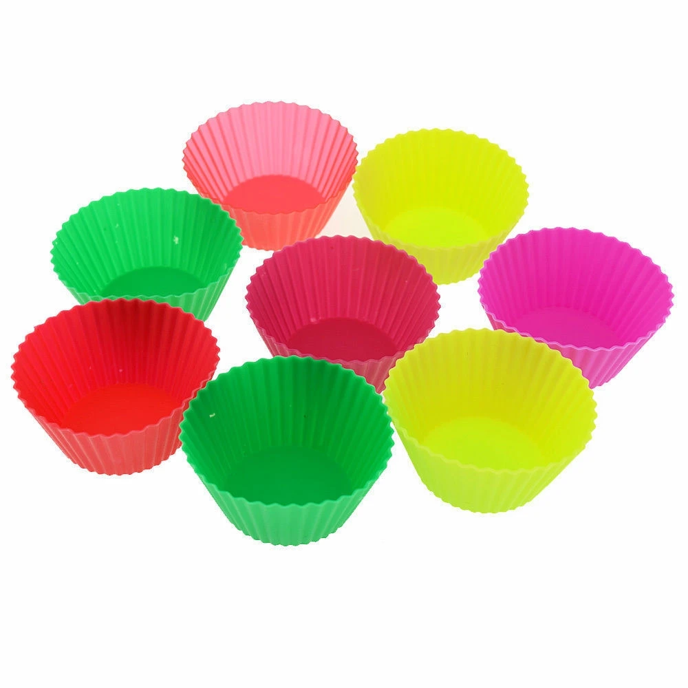 6 шт./компл. круглая форма для Маффин кекса красочные силиконовые муфельные ящики