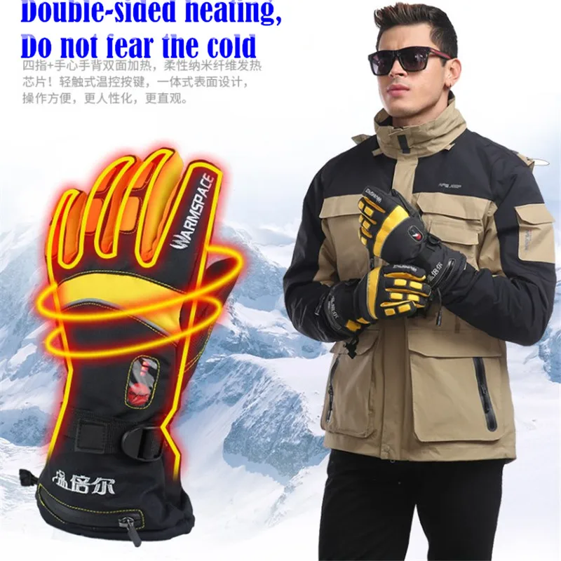 5600 мАч Умные перчатки с электроподогревом, супер теплые спортивные перчатки для катания на лыжах на открытом воздухе литиевая батарея 4 пальца и ладони и рук с самонагревающимся