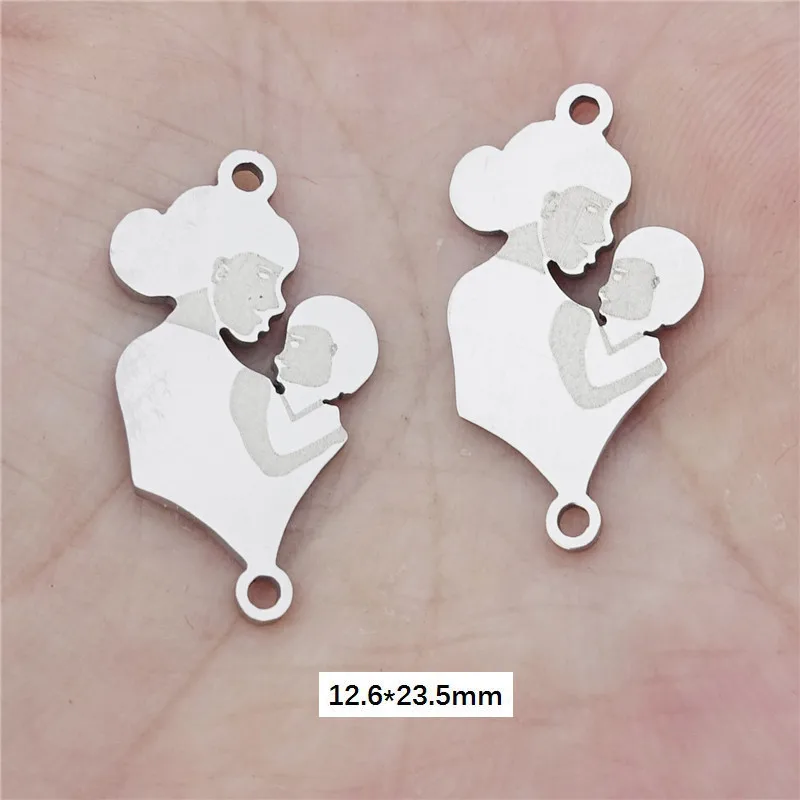 mother day 13 День матери серия Gravida Мама Дети нержавеющая сталь разъемы 2 петли Diy Изготовление ювелирных изделий 5 шт./лот - Цвет: mother day 13