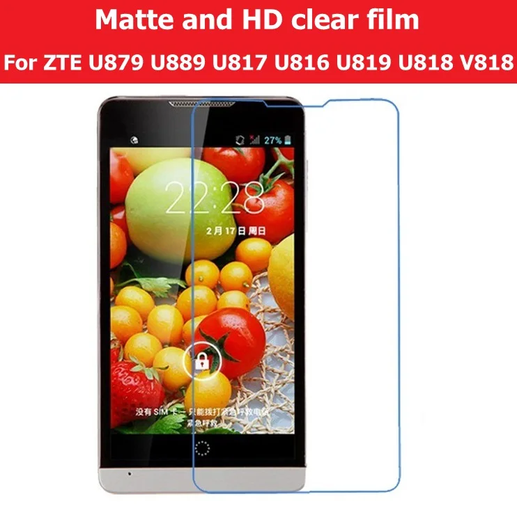 Антибликовая матовая пленка против отпечатков пальцев для ZTE U816 U817 U818 V818 U819 U879 U889