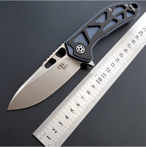 CH3509 D2 складной нож TC4 ручка из углеродного волокна шарикоподшипник для кемпинга