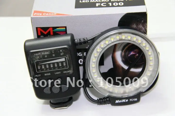 Meike FC100 светодиодный Кольцевая вспышка для макросъемки светильник Canon 650D 7D 5DII 60D 50D