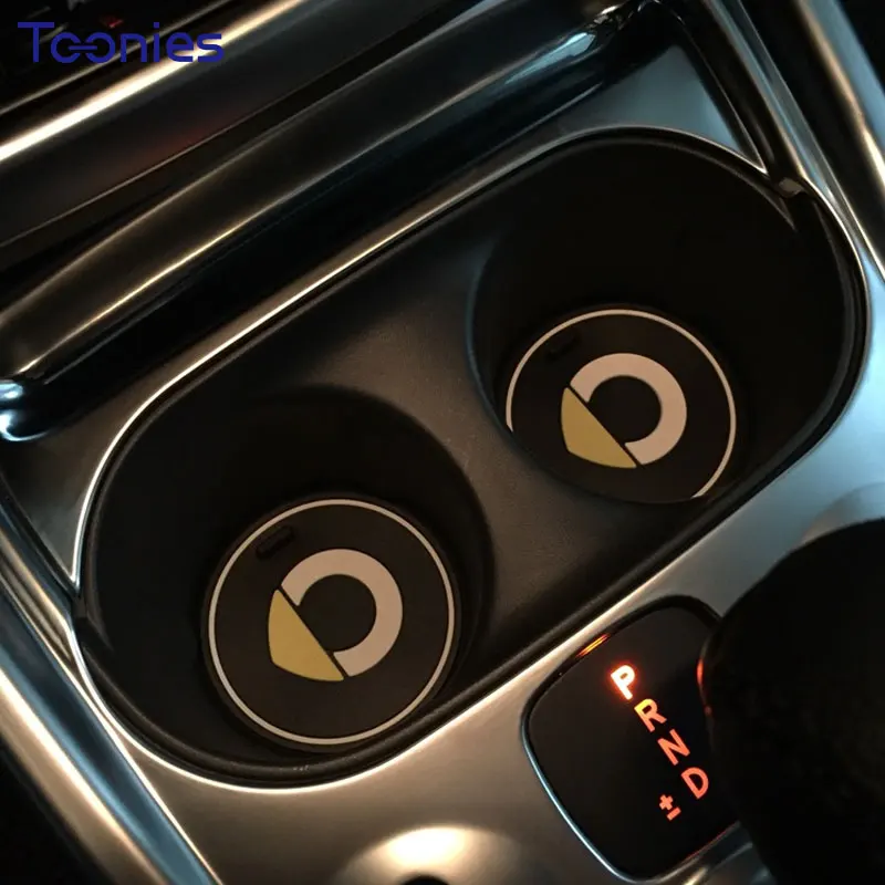 Коврики для чашки нескользящий коврик Mercedes Smart Fortwo Forfour 453 451 450 флуоресцентные