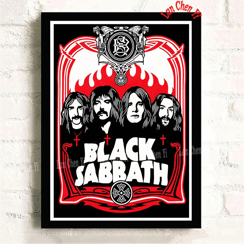 Лиловый Black Sabbath музыка белая мелованная бумага настенные плакаты наклейки украшения дома хорошее качество принты - Цвет: Лиловый